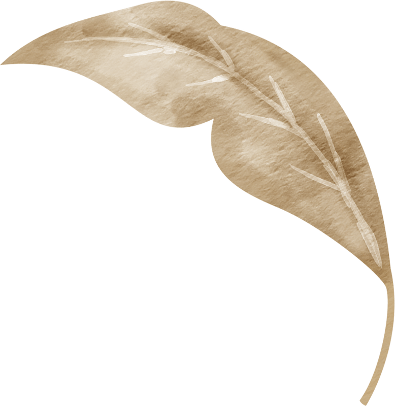 Vintage Brown Leaf Watercolour Perfect for Wedding Card Design