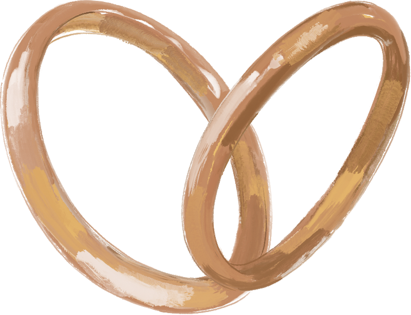 Textured Hand-drawn Wedding Rings 